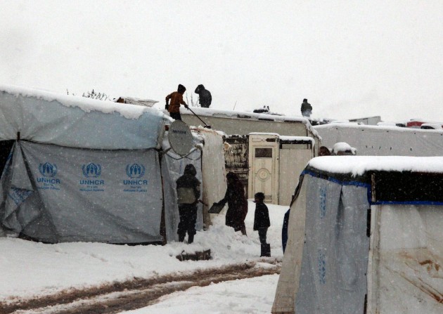 LEBANON-SYRIA-REFUGEES-SNOW