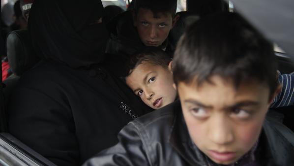 Syrian refugees who fled the violence in