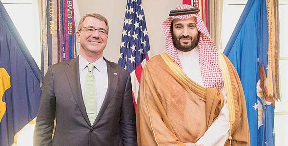 ولي ولي العهد يناقش وكارتر تطوير التعاون الدفاعي بين السعودية وأميركا