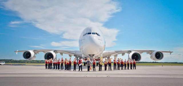 مطار فيينا يستقبل طائرة «طيران الإمارات» الـ «A380» رقم 80