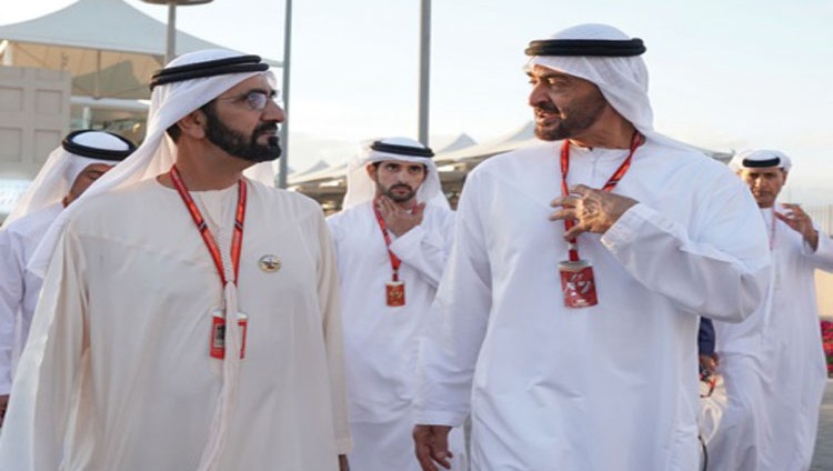 محمد بن راشد ومحمد بن زايد يشهدان ختاماً مبهراً للفورمولا 1