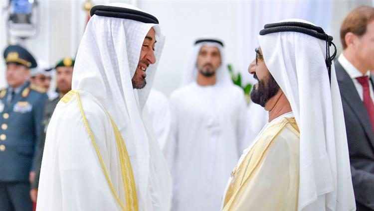 محمد بن راشد ومحمد بن زايد يشهدان عرضاً جوياً في معرض دبي الدولي للطيران