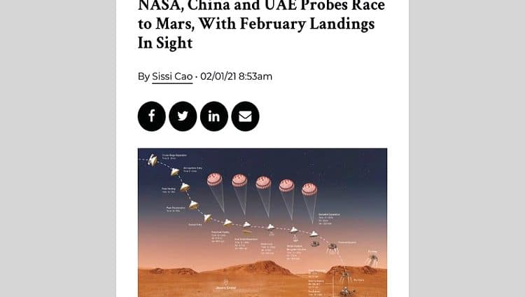 الصحف العالمية تهتم بتفاصيل أول مهمة عربية لاستكشاف الكواكب