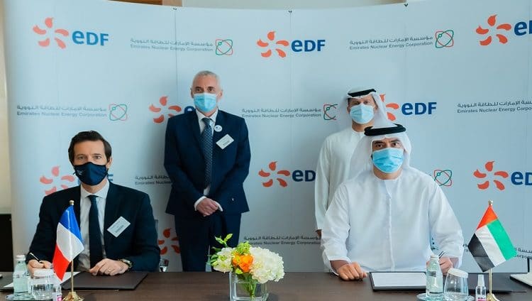 “الإمارات للطاقة النووية” و”إي دي إف” الفرنسية توقعان خطاب نوايا للتعاون في مجال البحث والتطوير