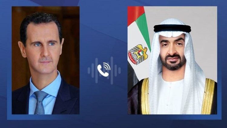 محمد بن زايد وبشار الأسد يبحثان هاتفياً تعزيز علاقات البلدين الشقيقين