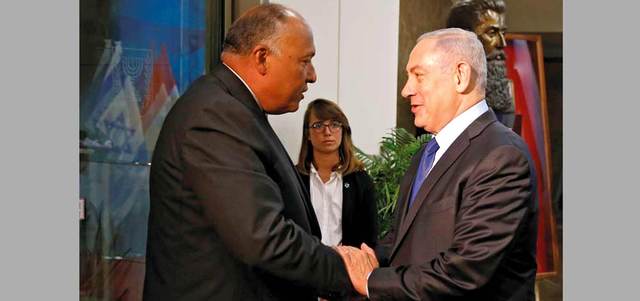 نتنياهو يعتبر زيارة شكري لإسرائيل دليلاً على تحسن العلاقات