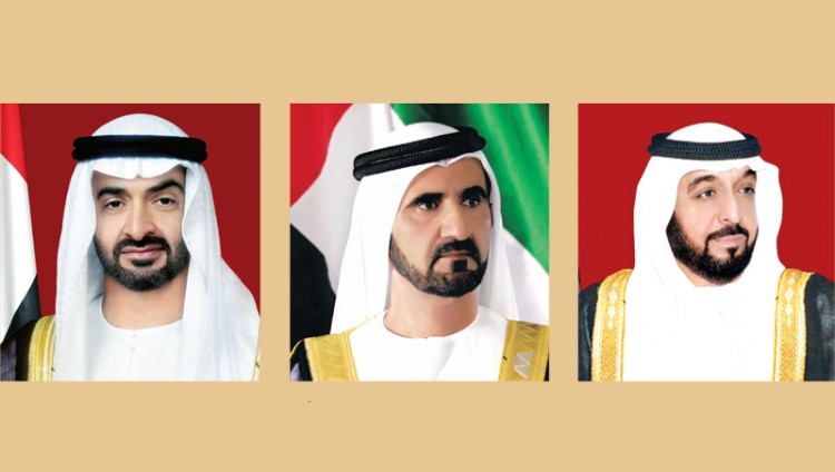 خليفة ومحمد بن راشد ومحمد بن زايد يتلقون برقيات تعزية من الملوك والقادة