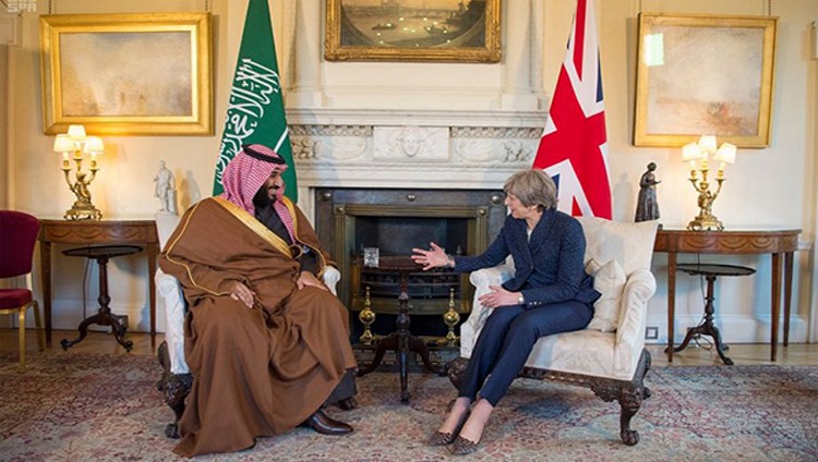 ولي العهد السعودي و ماي يبحثان العلاقات الثنائية