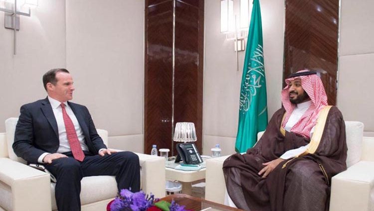 محمد بن سلمان ومبعوث الرئيس الأميركي للتحالف يبحثان التطورات بالمنطقة