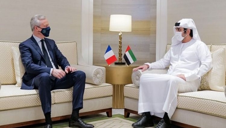 مكتوم بن محمد يستقبل وزير الاقتصاد الفرنسي في إكسبو2020 دبي