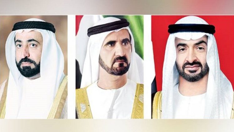 محمد بن زايد ومحمد بن راشد وسلطان والحكام يهنئون سلطان عُمان