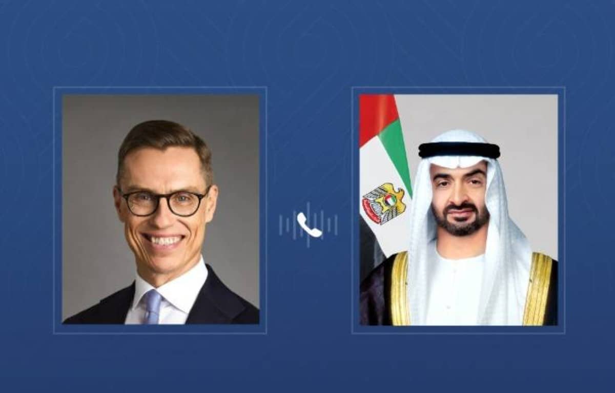 رئيس الدولة يتلقى اتصالاً هاتفياً من الرئيس الفنلندي أكد خلاله التضامن مع الإمارات إثر الاعتداءات الإيرانية